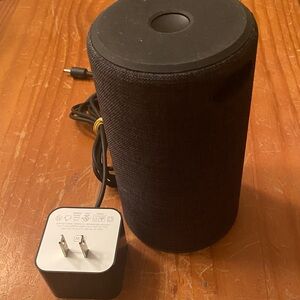 Amazon Compact Dark Grey Fabric Bluetooth Speaker with Power Adapter